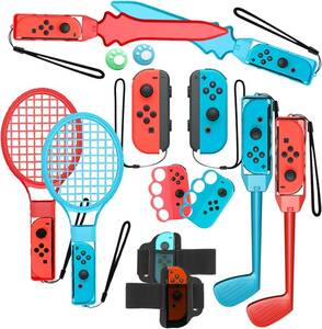  Switch Sports用アクセサリー (ニンテンドースイッチスポーツ対応)【2024年新登場-14in1】Joy-Conグリップ用アクセサリ 体感ゲーム対応 