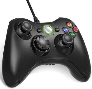 2個セット　Xbox 360 コントローラー 有線 USB ゲームパッド 有線ゲームパッド 二重振動 人体工学 高耐久ボタン