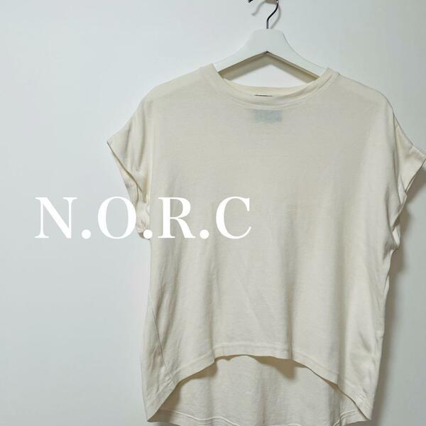 N.O.R.C ノーク　前後差　フレンチスリーブ　トップス　Tシャツ　白