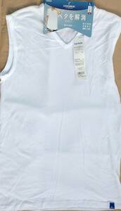 GUNZE グンゼ COOLMAGIC クールマジック Vネックスリーブレスシャツ ホワイト サイズL 1枚 日本製 未使用