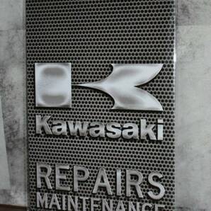 ブリキ看板 Kawasaki  REPAIRS MAINTENANCE  カワサキ 修理 メンテナンス の画像1