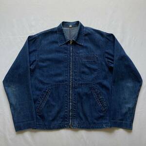 美品 希少 50's ビンテージ ジップアップ デニム ジャケット オリジナル VINTAGE DENIM JACKET アメリカ製 USA製 3ポケット 耳付き タロン