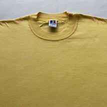 美品 レアカラー イエロー黄色 100%コットン ビンテージ Tシャツ VINTAGE 90's ラッセルアスレチック アメリカ製 Russell Athletic Lサイズ_画像1