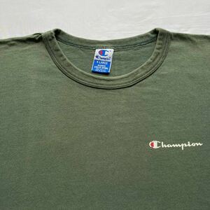  beautiful goods 100% cotton meat thickness 90's Vintage T-shirt VINTAGE Champion Champion America made USA made XL size green old clothes green green 