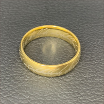 [RING] Yellow Gold Color Lord Of The Ring ゴールドカラー ロード・オブ・ザ・リング レプリカ 6mm リング 16号 (4g) 【送料無料】_画像3