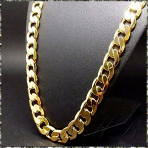 [NECKLACE] 18K GOLD FILLED HEAVY CURB CHAIN 6面カット 喜平チェーン ゴールド ネックレス 12.3x450mm (80g) 【送料無料】