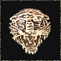 [BROOCH] Lapel Pin Tiger アンティーク ゴールド タイガー ヘッド 虎 (トラ) デザイン ブローチ ジャケット スーツ 襟 PINS 【送料無料】_画像1
