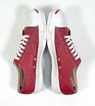 USA製 1990s CONVERSE LEATHER JACK PURCELL US9(27.5cm) Red ヴィンテージコンバース レザーシューズ スニーカー ジャックパーセル 赤_画像3