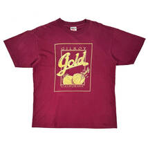 USA製 1990s gold GILROY CALIFORNIA S/S Tee L Redbrown オールド 半袖Tシャツ ギルロイ カリフォルニア州 シングルステッチ 茶_画像1