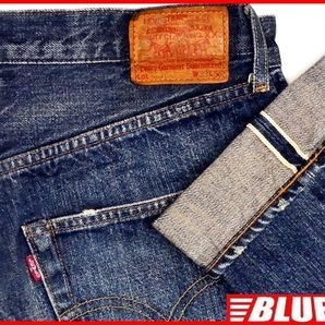 即決★日本製 リーバイス50s-XX★W33 ビンテージ復刻ジーンズ LEVIS メンズ デニム 赤耳 ビッグE ダメージ加工 ボタンフライ セルビッチ