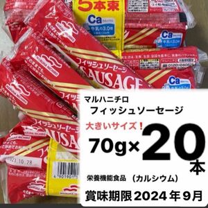 マルハニチロ　フィッシュソーセージ　大きいサイズ　70g×20本　賞味期限2024年9月 栄養機能食品　カルシウム