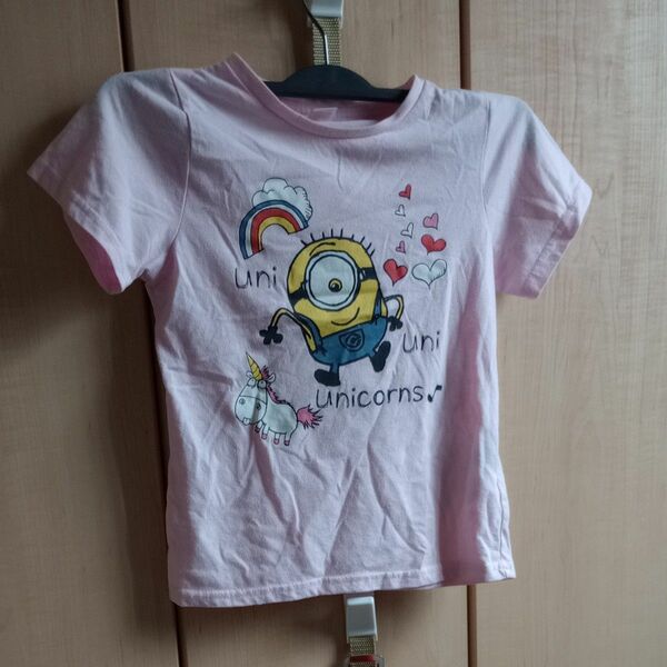 Tシャツ　ピンク　ミニオンズ　130cm　