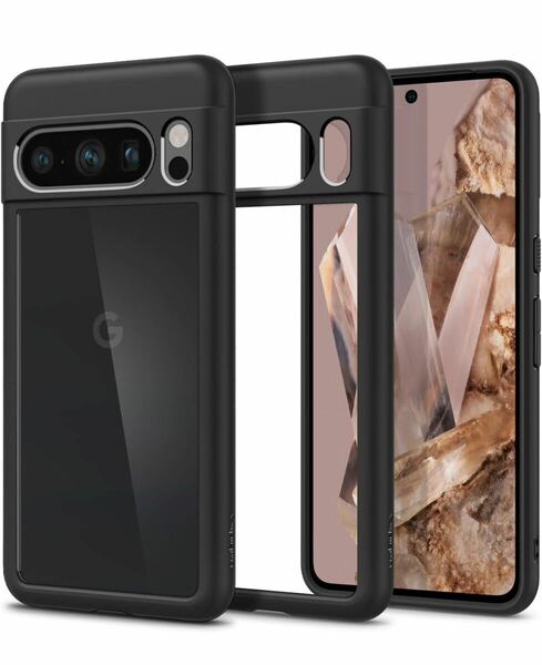 Spigen Google Pixel8 Pro ケース TPU バンパーケース 2重構造 米軍MIL規格取得 ワイヤレス充電対応 ACS06317 (マット・ブラック)/88