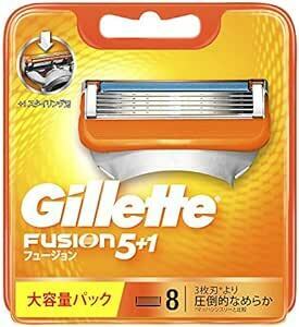 ジレット ステンレス鋼 フュージョン5+1 マニュアル 髭剃り カミソリ 男性 替刃8個
