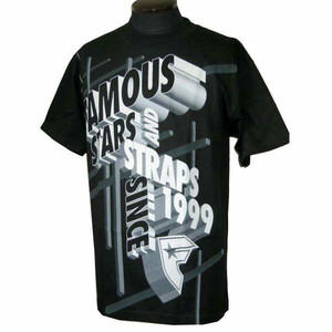 新品 ◆FAMOUS STARS AND STRAPS ◆フェイマススターズ＆ストラップス Big Time メンズ Tシャツ・◆クロ ◆(Ｓ) ◆全国送料無料