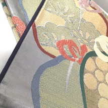 ☆【仕立て済】紫地 松、竹 袋帯 六通 正絹_画像2