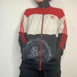 【REUSE：adidas】激レア！QUEENS BOROUGHコラボ　アディダス　トラックジャケット　ジャージ　XLサイズ