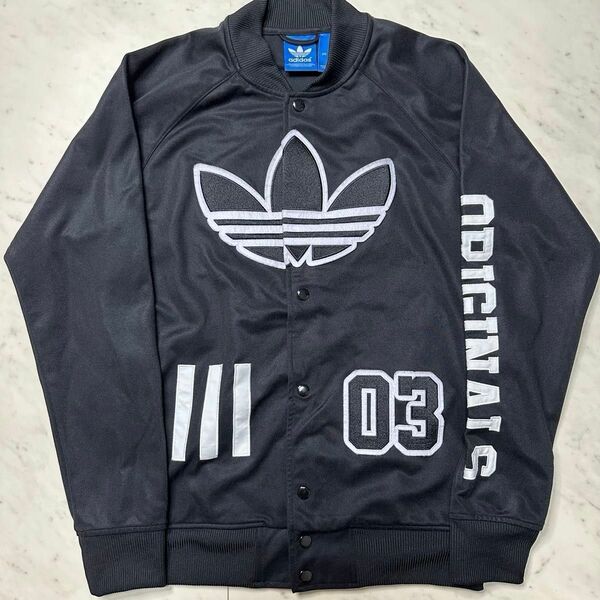 【REUSE：adidas originals】 アディダスオリジナルス　ビックロゴ　トラックジャケット ブラック PAKAIAN