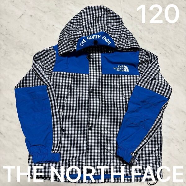 美品 THE NORTH FACE ノースフェイス マウンテンパーカー キッズ レインジャケット チェック柄 120