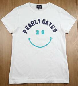 美品★正規★PEARLY GATES パーリーゲイツ　20周年記念 クルーネック半袖Tシャツ/レディース/サイズ1