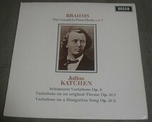 カッチェン/ブラームス;3つのピアノ変奏曲集♪ (英）デッカラージステレオ_画像1