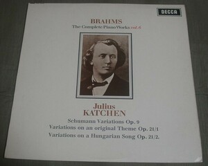 カッチェン/ブラームス;3つのピアノ変奏曲集♪ (英）デッカラージステレオ