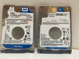 Western Digital HDD 500GB WD5000LP*X 2個セット / 7mm 2.5インチ 正常判定品