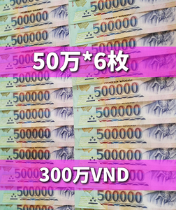 ベトナムドン/50万紙幣6枚/300万VND