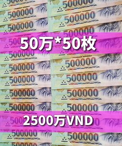 ベトナムドン/50万紙幣50枚/2500万VND