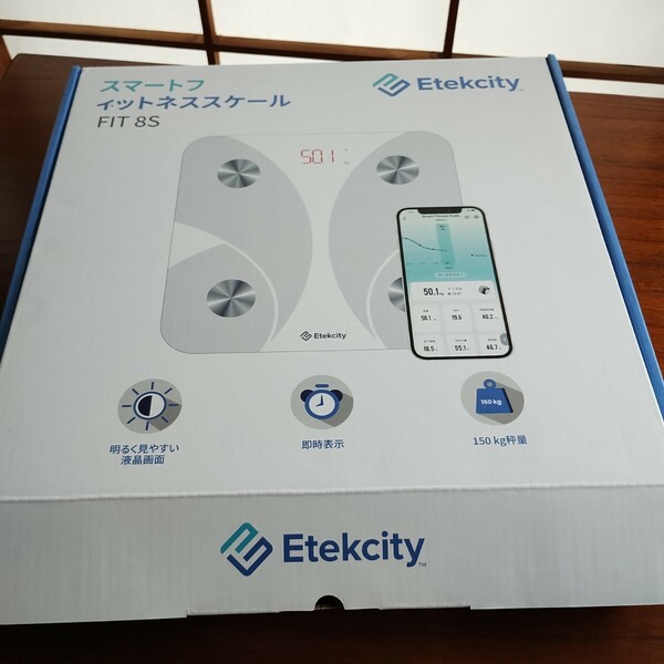 未使用 Etekcity 体重計 ホワイト 白 スマホ連動 体組成計 ダイエット 体重管理 Bluetooth対応 データ自動グラフ化 FIT8S アプリ 体脂肪計