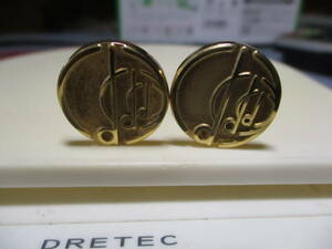 ma... beautiful *Dunhill Dunhill cuffs d Logo Gold round cuff links *P