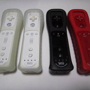 Wii リモコン モーションプラス シリコンカバー付 4個 白 黒 赤 ＋ ヌンチャク 赤 黒 ストラップ 動作確認済の画像2