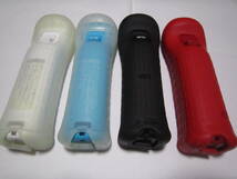 Wii リモコン モーションプラス シリコンカバー付 4個 白 黒 水色 赤色 ＋ ヌンチャク 2個 赤 黒 ストラップ 動作確認済 同梱歓迎_画像3