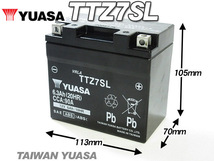 台湾ユアサバッテリー YUASA AGM TTZ7SL 充電済み YTZ7S 互換 アドレスV100 後期 ジェベル250XC KLX450R NINJA ZX-10R_画像2