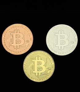 仮想通貨 Bitcoin ビットコイン 金・銀・銅メッキ レプリカ金貨・銀貨・銅貨 記念メダル ３種セット