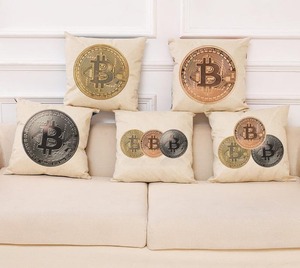 仮想通貨 Bitcoin ビットコイン 金貨・銀貨・銅貨 クッションカバー 枕カバー ピローカバー