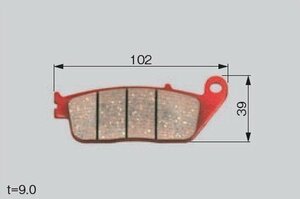 デイトナ ブレーキパッド 赤パッド フロント:シャドウス400/GSR250/ジェンマ/VTR250/CBR250R など 79803