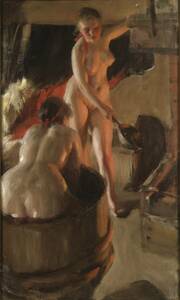 Art hand Auction Nouveau Anders Zorn Dalar Girls Baignade technique spéciale impression de haute qualité format A4 sans cadre prix spécial 980 yens (frais de port inclus) Achetez-le maintenant, Ouvrages d'art, Peinture, autres