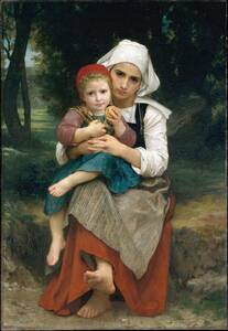 Art hand Auction جديد Bouguereau Brother and Sister في بريتاني تقنية خاصة طباعة عالية الجودة مقاس A4 بدون إطار سعر خاص 980 ين (يشمل الشحن) اشتريه الآن, عمل فني, تلوين, آحرون