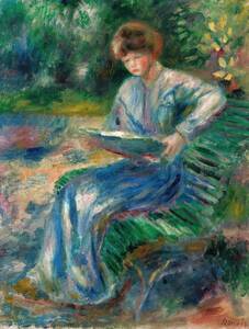 Art hand Auction New Renoir Woman Reading on a Bench Special Technique High Quality Print A4 Size No Frame Special Price 980 Yen (Shipping Included) Buy It Now, Artwork, Painting, others