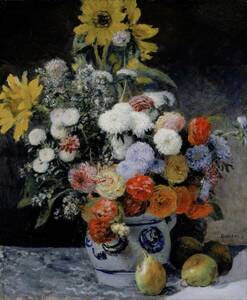 Art hand Auction Nouvelles fleurs de Renoir dans un pot en céramique technique spéciale impression de haute qualité format A4 sans cadre Prix spécial 980 yens (frais de port inclus) Achetez-le maintenant, Ouvrages d'art, Peinture, autres