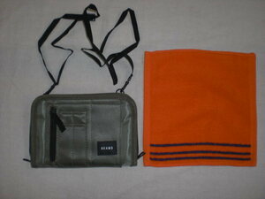 BEAMS Beams * хаки Flat сумка & небольшая сумочка 2way сумка не использовался товар + дополнение полотенце для рук не использовался товар 