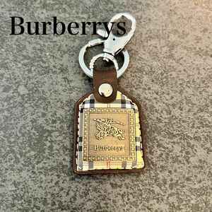 １円～　希少　Burberrys　バーバリーズ　ノバチェック ホースロゴ　金具　キーホルダー　ヴィンテージ　ビンテージ　レザー　カニカン