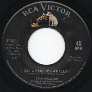 貴重盤 / JESSE PEARSON - I GOT A FEELIN' I'M FALLIN' (US オリジナル) 45' / Killer popcorn stroller / ロカビリー / レコードホップ