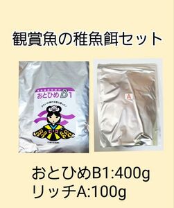 観賞魚餌 使い比べセット おとひめB1 400g リッチA 100g 日清丸紅飼料 めだか グッピー らんちゅう稚魚