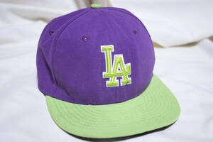 ☆NEW ERA 59FIFTY×MLB/CAP/Los Angeles Dodgers コラボ スナップバックキャップ/グリーン×パープル//フリーサイズ/MLB正規品/美品☆