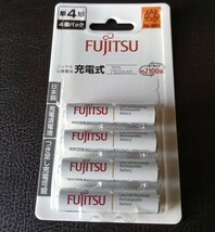 日本製 富士通 単4形 ニッケル水素充電池 min.750mAh エネループ互換 4本パック FDK Fujitsu eneloop HR-4UTC(4B) 単四 未開封新品_画像1