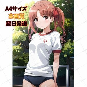 15-3　体操服 とある科学の超電磁砲 白井黒子風 同人 ポスター A4 高画質印刷 美少女 アニメ イラストアート 高品質