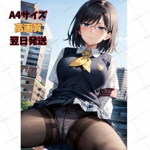 13-2　制服 パンツ とある科学の超電磁砲 固法美偉風　このり 同人 ポスター A4 高画質印刷 美少女 アニメ イラストアート 高品質