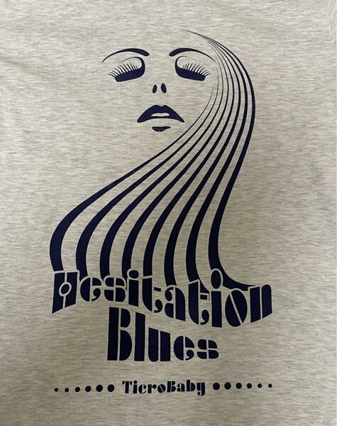 hesitation blues サイケTシャツ レトロ モッズ　オートミール:M